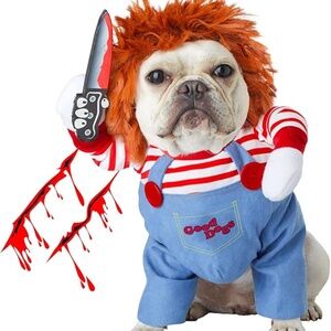 Pet Deadly Doll Dog Costume - Chucky Outfit for small dogs or cats